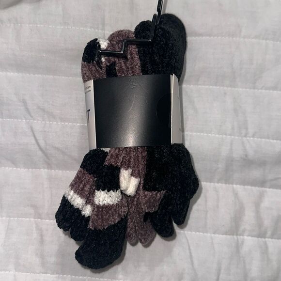 Nine West Ladies 3 Pk Chenille Boot Socks Ivory Black Mauve White Stripes - Picture 5 of 7